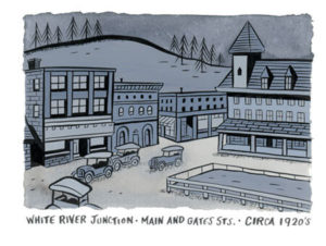 White River Junction circa 1920s drawing by Seth